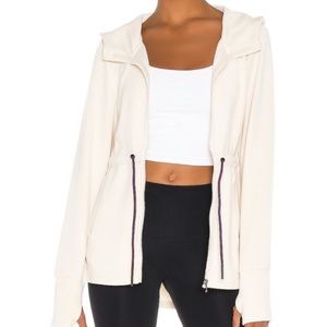 Varley Dahlia Cream Zip Hoodie Sweatshirt